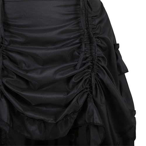 Zhitunemi Renaissance Costume Pirate Skirt: Steampunk Skirt Plus Size Corset Dresses - Renaissance Fairs & Medieval Festivals Black XL/2XL - Image 4