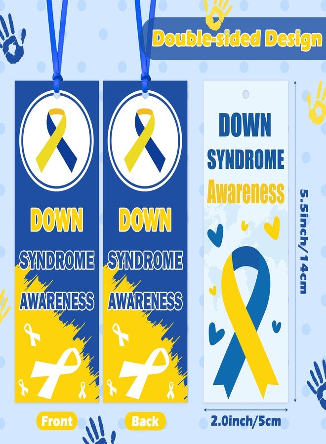 Haooryx Down Syndrome Awareness Bookmarks - 120 Pcs You are Not Alone Book Markers Nothing Down About It Inspirational Bookmark for Down Syndrome Awareness Event Seminar Stationery Handout Supplies - Image 2