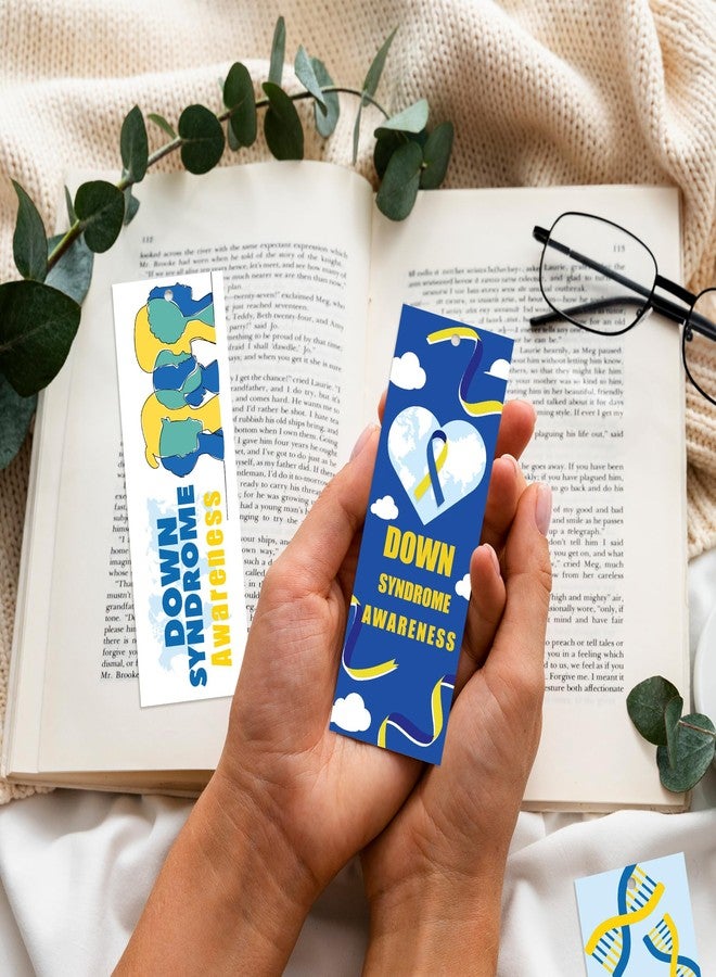 Haooryx Down Syndrome Awareness Bookmarks - 120 Pcs You are Not Alone Book Markers Nothing Down About It Inspirational Bookmark for Down Syndrome Awareness Event Seminar Stationery Handout Supplies - Image 5