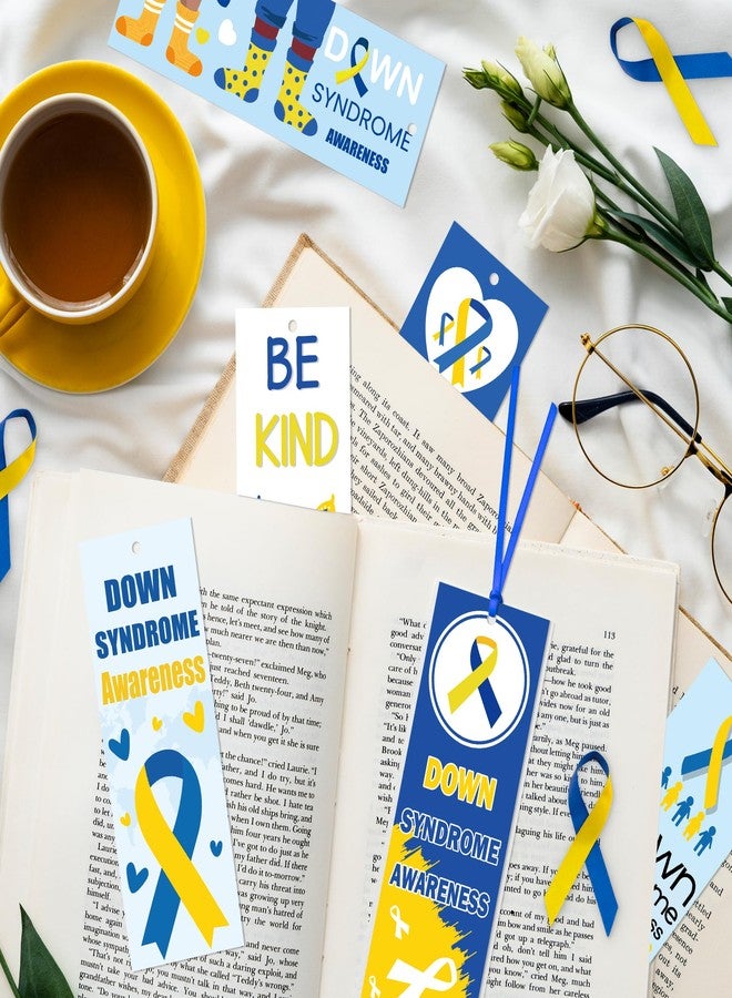 Haooryx Down Syndrome Awareness Bookmarks - 120 Pcs You are Not Alone Book Markers Nothing Down About It Inspirational Bookmark for Down Syndrome Awareness Event Seminar Stationery Handout Supplies - Image 4