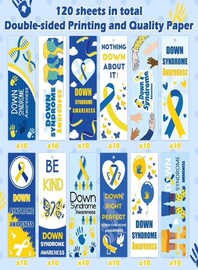 Haooryx Down Syndrome Awareness Bookmarks - 120 Pcs You are Not Alone Book Markers Nothing Down About It Inspirational Bookmark for Down Syndrome Awareness Event Seminar Stationery Handout Supplies - Image 3