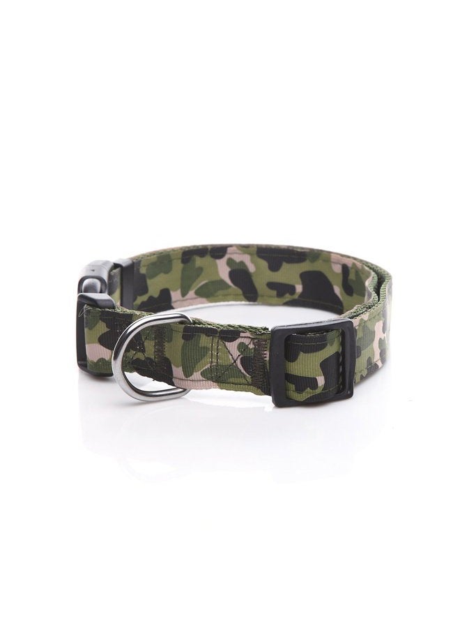 Taida Dog Collar, Nylon Camouflage Adjustable Collar, 1 Inch Wide, for Large Medium Dog (Green) - Image 2