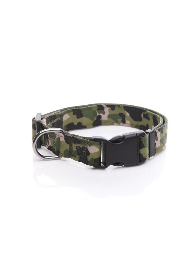 Taida Dog Collar, Nylon Camouflage Adjustable Collar, 1 Inch Wide, for Large Medium Dog (Green) - Image 1