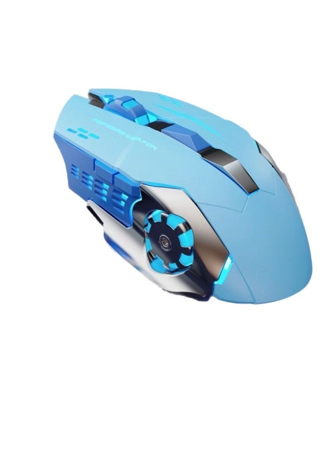 Wireless Mouse Bluetooth Mute Charging Game E-sports Office Notebook Universal Computer Accessories Mouse Customization-Color:Plug And Play [wireless Blue] Hot Wheels - Image 1