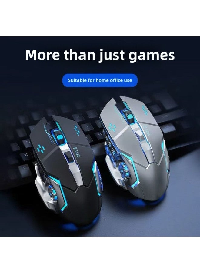 Wireless Mouse Bluetooth Mute Charging Game E-sports Office Notebook Universal Computer Accessories Mouse Customization-Color:Plug And Play [wireless Blue] Hot Wheels - Image 4