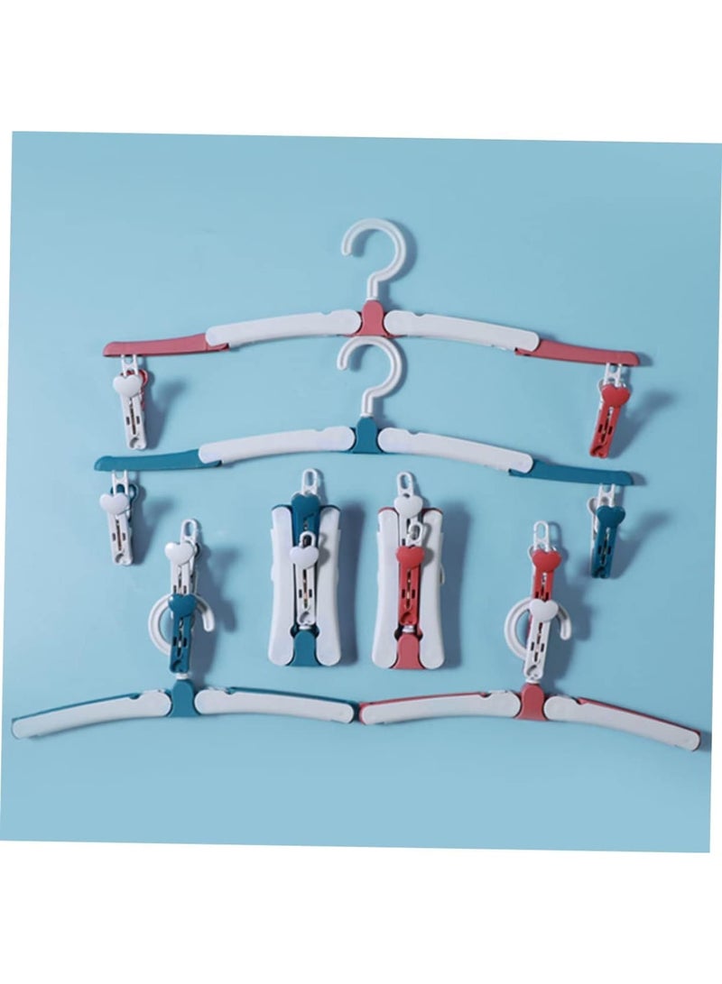 SOLARAE Travel Folding Hanger, 6 Pack Foldable Hanger Metal Clothes Hanger, Folding Portable Laundry Hanger, Space-Saving Non-Slip Design, Wall Cloth Hanger Small Hangers Suit - Image 2