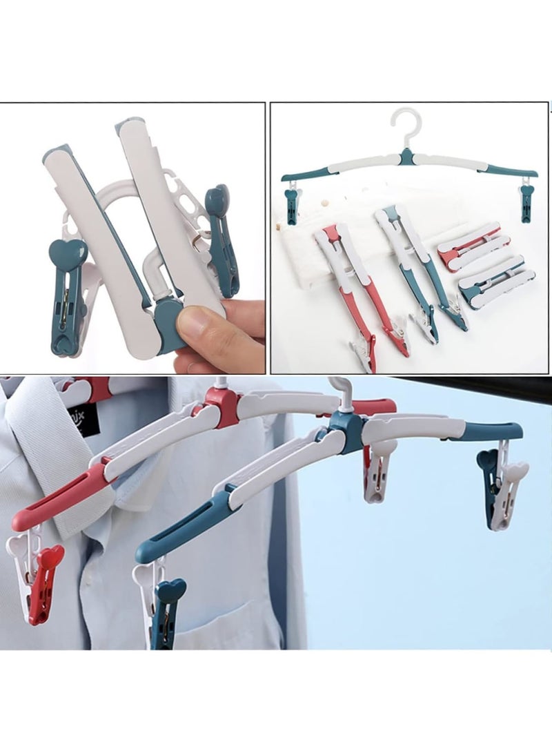 SOLARAE Travel Folding Hanger, 6 Pack Foldable Hanger Metal Clothes Hanger, Folding Portable Laundry Hanger, Space-Saving Non-Slip Design, Wall Cloth Hanger Small Hangers Suit - Image 3