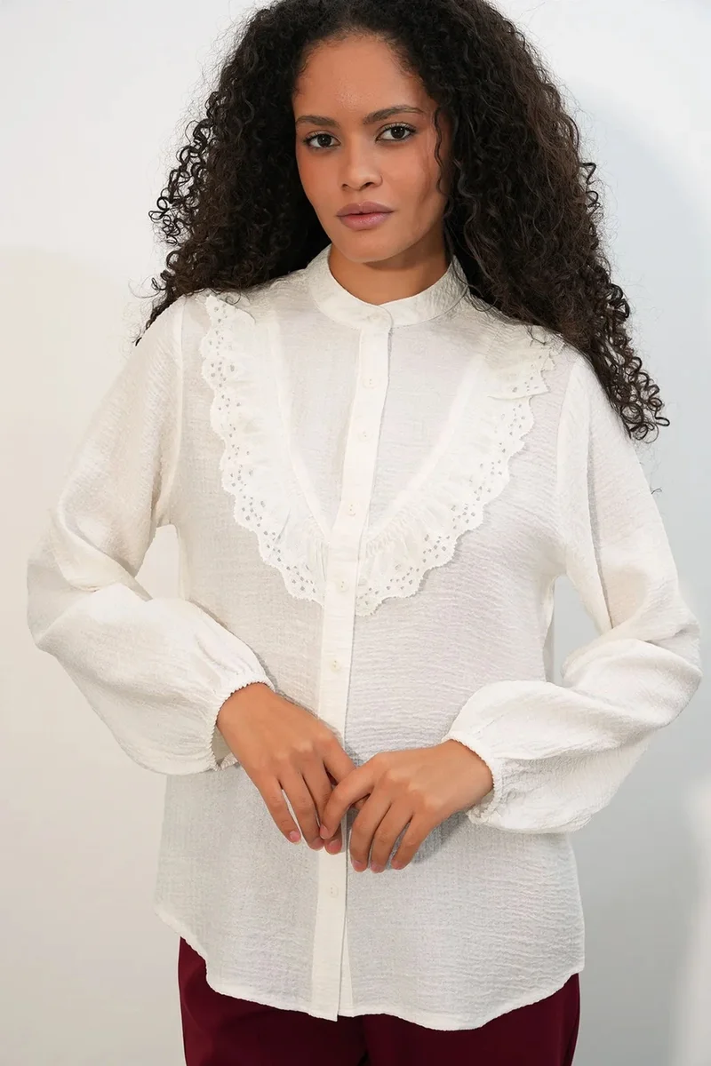 Big Dart BDART Long Woven Shirt With Mandarin Collar