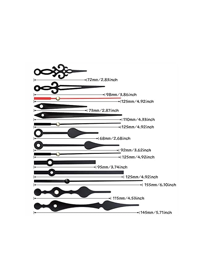 Raxoom Pieces High Torque Long Shaft Clock Movement Mechanism with 5 Different Pairs of Hands DIY Clock Repair Parts Replacement - Image 2