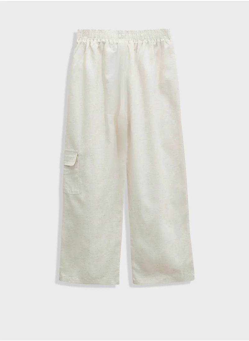 Ripples Girls Wide-Leg Cargo Pant
