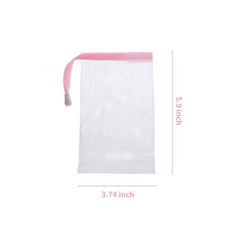 Andiker Andiker Soap Bag Soft for Shower, Soap Pouch Saver with Drawstring for Foaming and Drying,Hangable (7 pcs mesh soap bag)  - Image 2