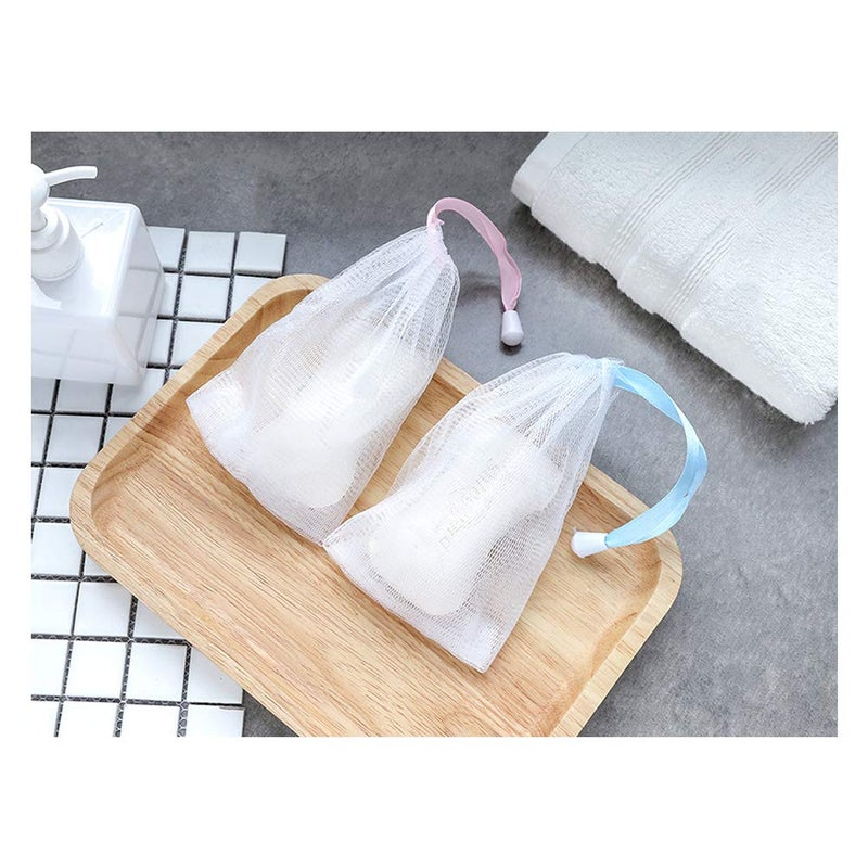 Andiker Andiker Soap Bag Soft for Shower, Soap Pouch Saver with Drawstring for Foaming and Drying,Hangable (7 pcs mesh soap bag)  - Image 3