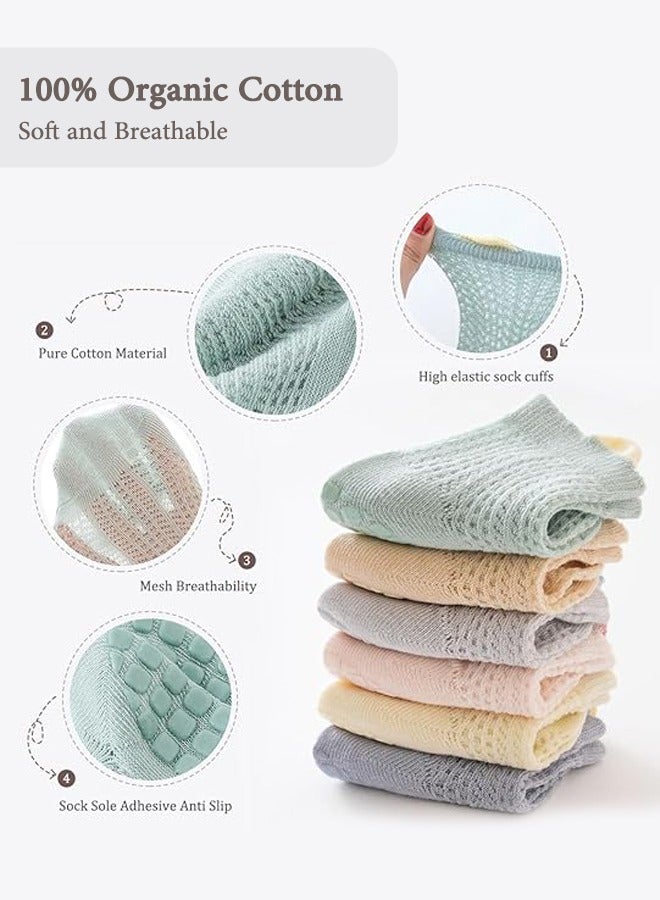 6 Pcs Baby Non Slip Socks for 1-3 Years Baby Socks, Size M - Image 3