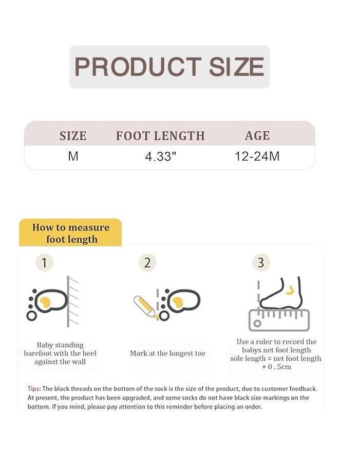 6 Pcs Baby Non Slip Socks for 1-3 Years Baby Socks, Size M - Image 2