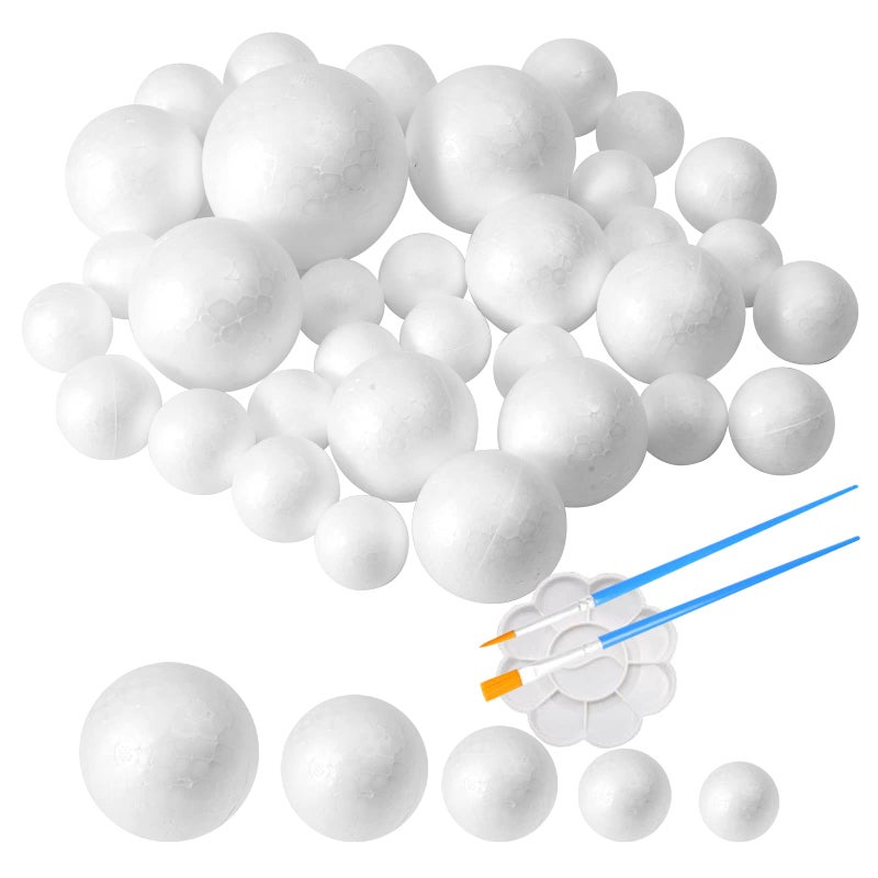 FFchuanhe 36Pack Craft Foam Balls Assorted Sizes (1-2.4 in), Foam Balls for Arts and Crafts, Christmas, School Craft Project and Holiday Party - Image 1