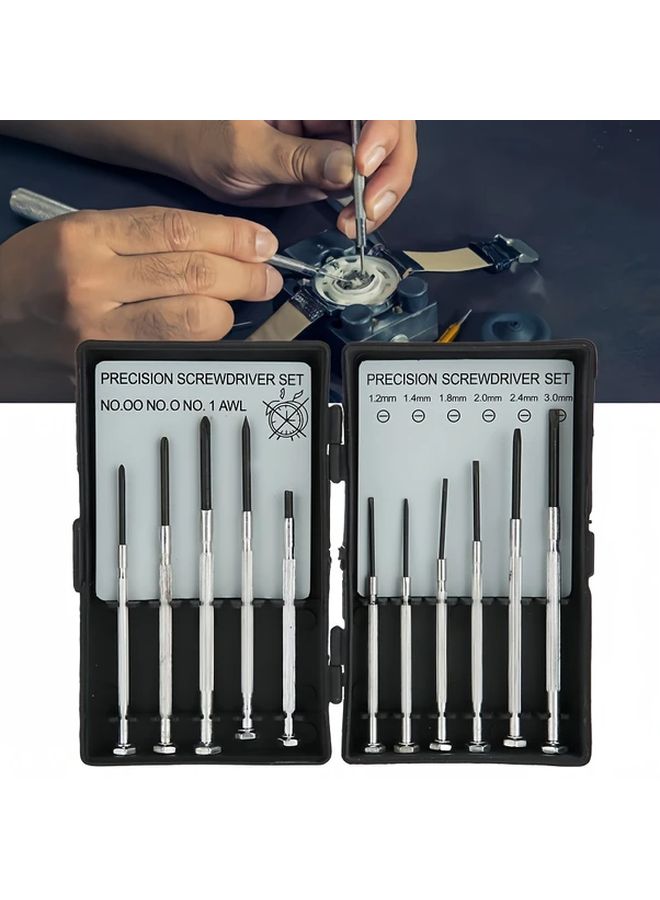 11 Pcs Precision Steel Screwdriver Set For Jewelry Glasses Watch Repair And DIY Crafts - Image 1