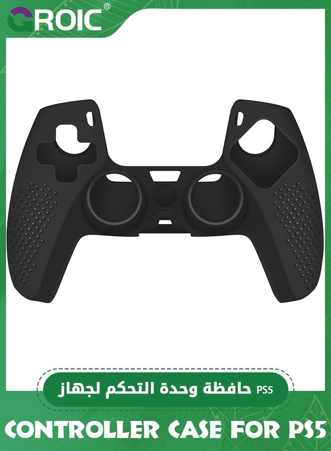 GROIC Controller Case for PS5 Silicone Controller Skin for Dualsense Cover + 8 Pro Thumb Grips Set Sony Playstation 5 Skins Accessories Black with Ergonomic Textured Grip  - Image 2