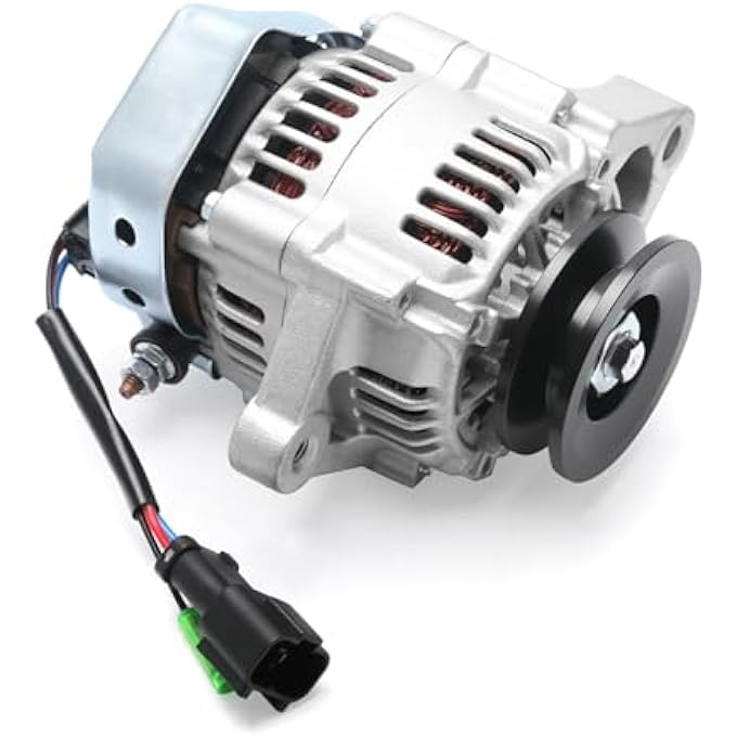 HXYBBGS 16678-64011 16678-64012 Alternator Compatible with Kubota Engine D722 D902 D905 D1005 D1105 D1305 V1305 V1505 Z602 WG1605 Replace 16678-64014 1667864011 1667864012 1667864014 12V 40A - Image 1