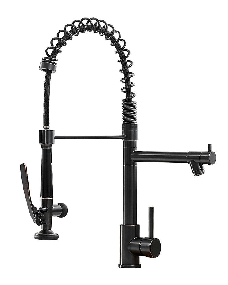 Fapully Commercial Pull Down Kitchen Sink Faucet with Sprayer Oil Rubber Bronze - Image 1