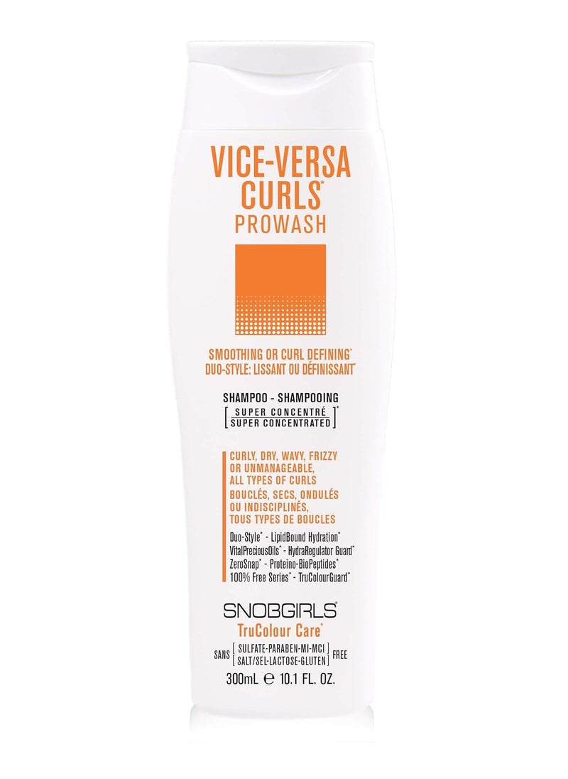 SNOBGIRLS VICEVERSA CURLS Vegan Curly Hair Shampoo Smoothing or Curl Defining Salon Hydrating Curl shampoo for Curly Dry Wavy Frizzy Hair All Types of Curls 