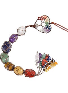 MIRFA Car Hanging Handmade Copper Tree Of Life 7 Chakras Stones Ornament  - Image 1