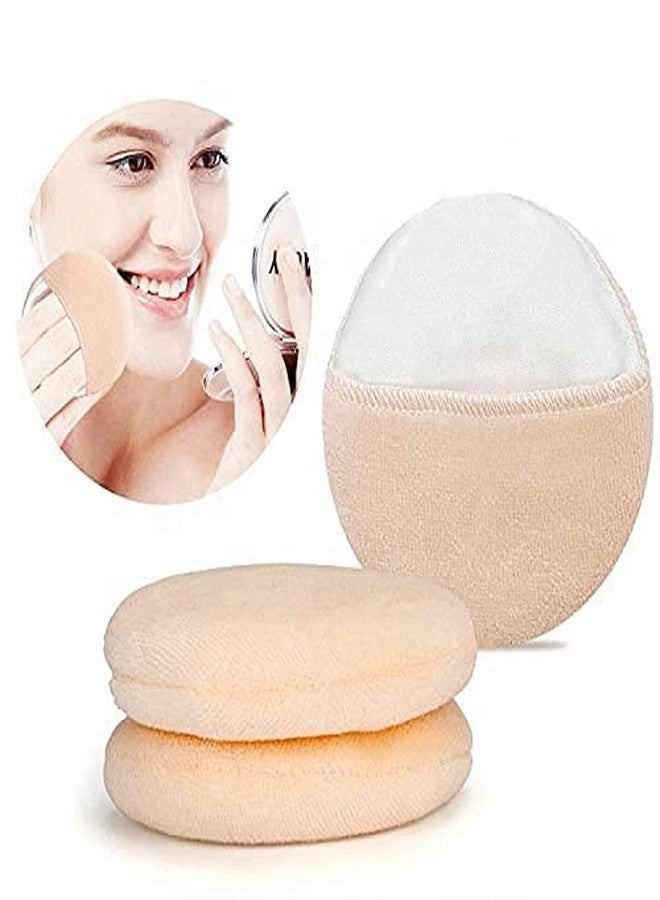 imioxo Round cotton powder puff makeup foundation sponge brush for men and women cosmetic tools (pack of 2) - Image 1