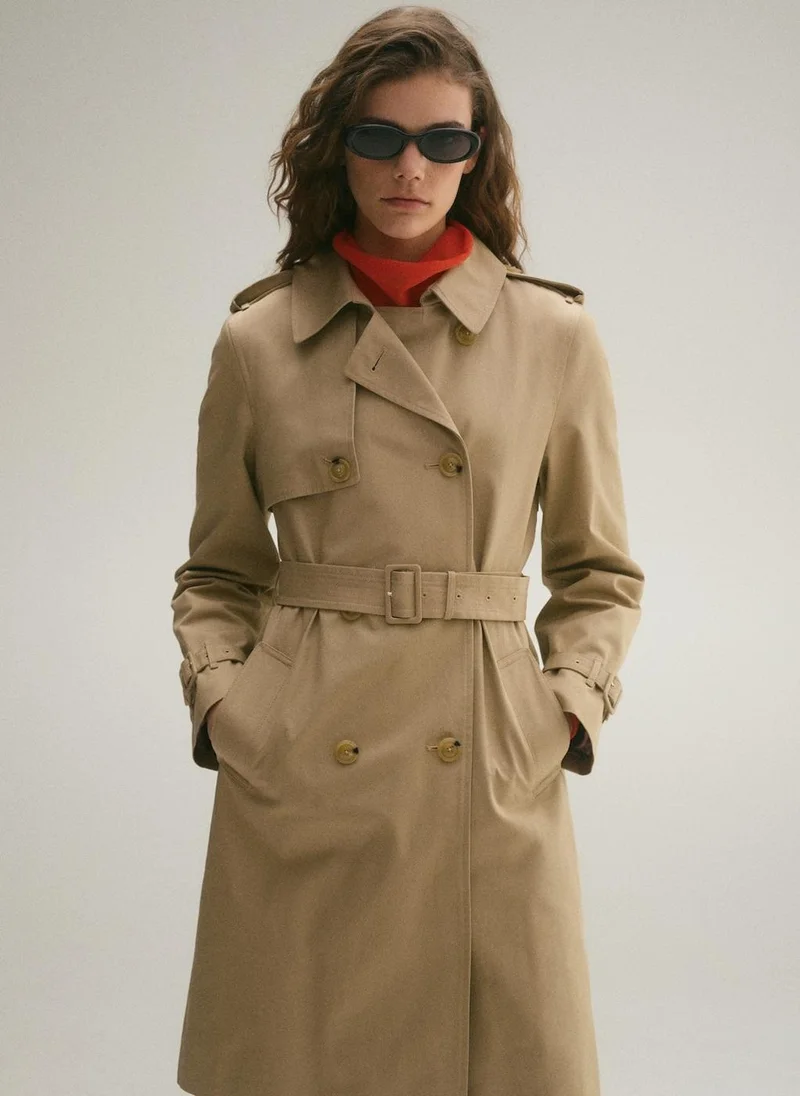 مانجو Classic Trench Coat With Belt