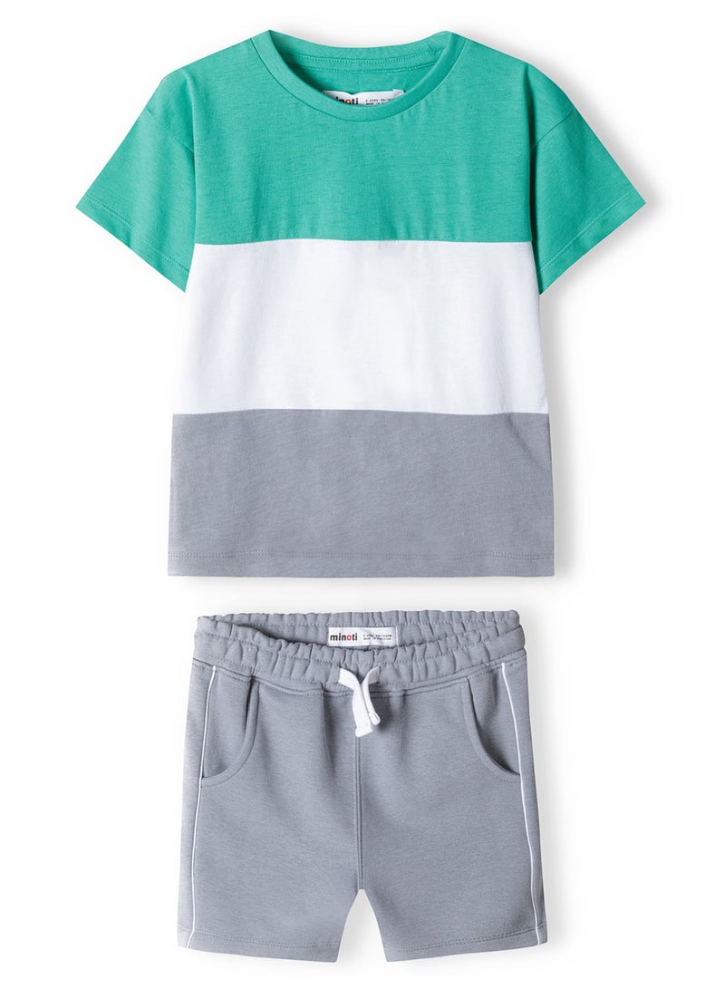 MINOTI Kids Boys' Summer Outfit Set With T-Shirt & Shorts  - Image 1