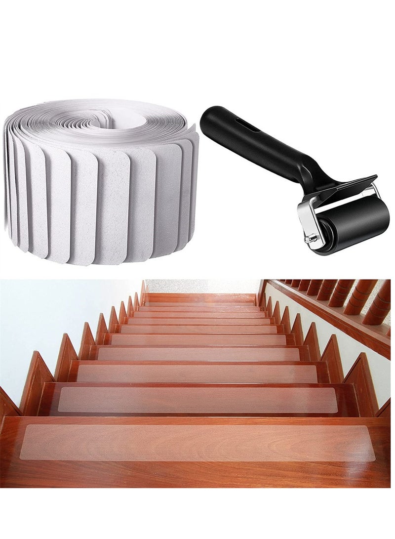 Excefore 15 Pieces Non Slip Stair Treads Tape Anti Slip Stair Treads Indoor Waterproof Staircase Step Treads Strips Anti Slip Tape - Image 1