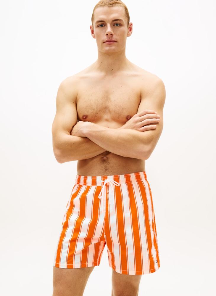 TOMMY HILFIGER Print Mid Length Swim Shorts - Image 1