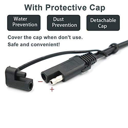 iMESTOU 2FT SAE to O Ring Terminal Harness 2 Pin Quick Disconnect Plug, Eyelet Terminal Harness Extension Charge Cord Quick Disconnect SAE Connection Lead for Motorcycle, Car, Tractor 10A Fuse (5pcs) - Image 5