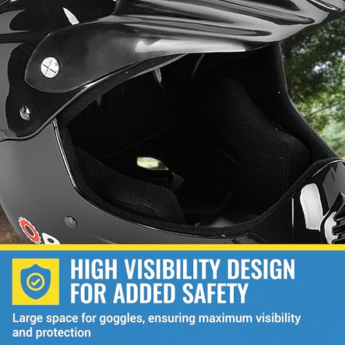 Razor خوذة رايزر كاملة الوجه للشباب - خوذة دراجة هوائية للشباب مع واقي أمامي - غلاف بلاستيكي خفيف الوزن - أحزمة قابلة للتعديل، داخلية مبطنة، و 17 فتحة تهوية لراحة تنفسية - سوداء - Image 5