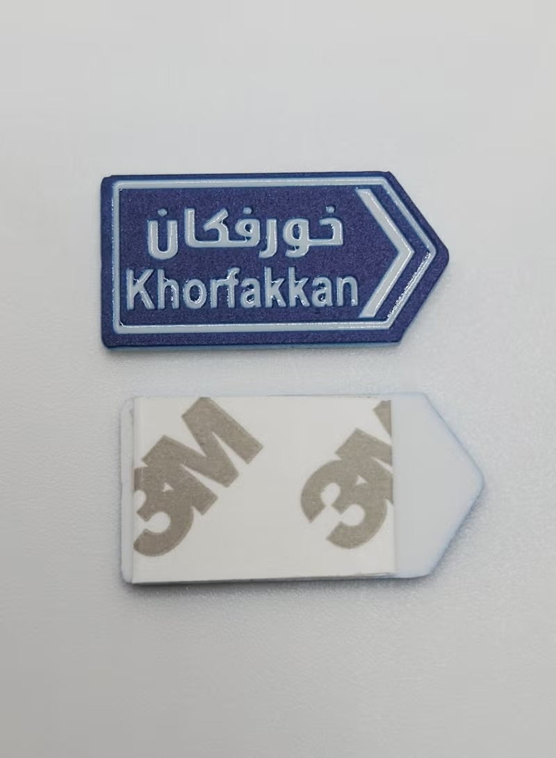 ACLIX 5-Pieces Khorfakkan Road sign mobile Sticker - Premium Quality Metal for Mobile, Cars, Laptops, and Accessories - Image 3