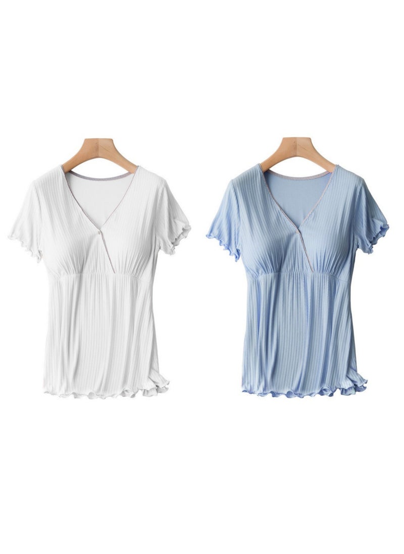 2-PACK Pregnant women postpartum feeding home clothes nursing tops - Image 1