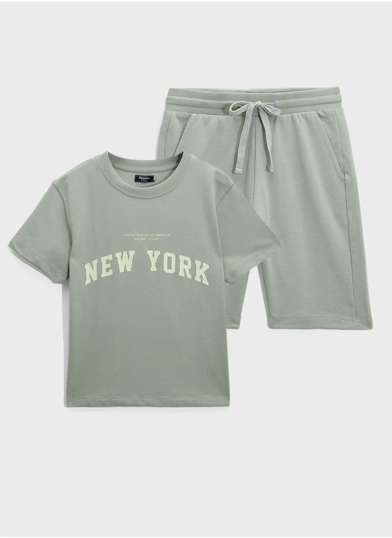 Ripples Oversized T-Shirt & Shorts Set