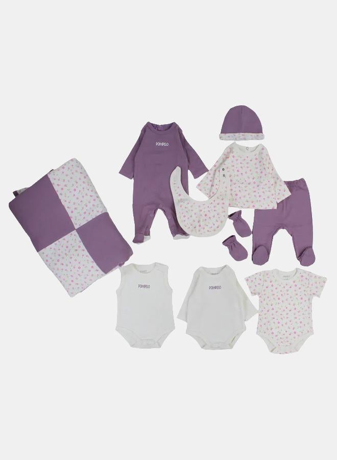 بمبيلو علبة هدايا ملابس قطنية للبنات الصغار – 9 قطع - Image 1