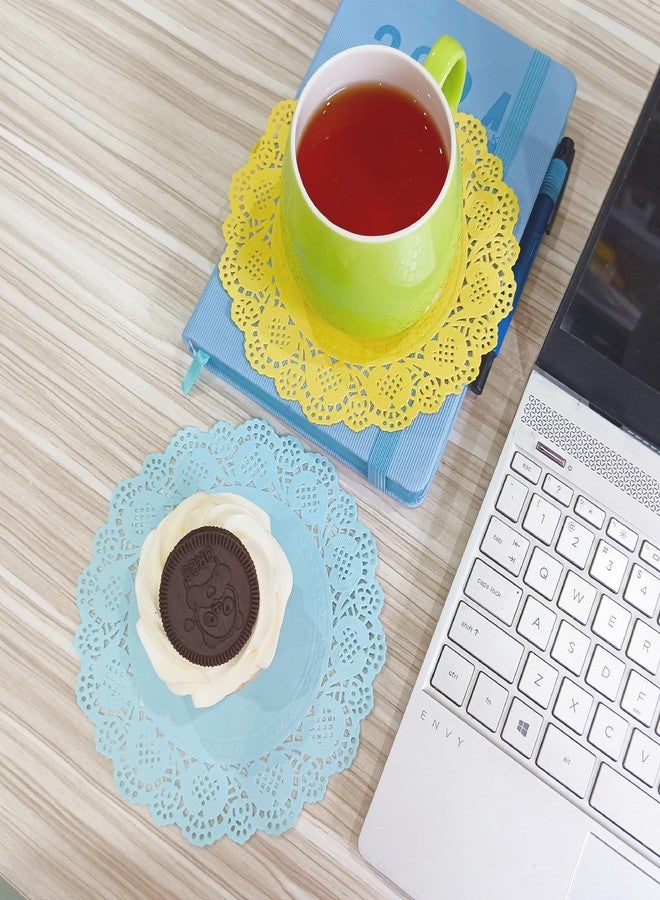 Jagrove Paper Doilies 100 Pack 6.5 Inch Lace Doilies Colorful Decorative Disposable Round Paper Placemats Bulk for Dessert Cake Wedding Birthday Party Tableware Decorations - Image 3