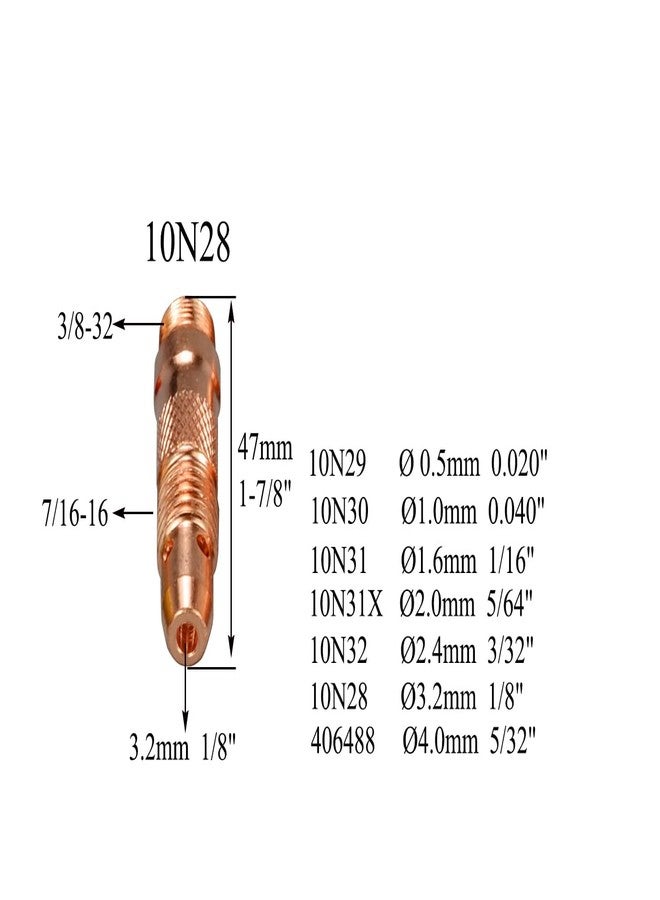 RIVERWELD مجموعة 5 قطع من أجسام كوليت RIVERWELD TIG 10N28 مقاس 1/8 بوصة و3.2 مم لشعلات لحام TIG من طراز QQ300 PTA DB SR WP 17 18 26 - Image 2