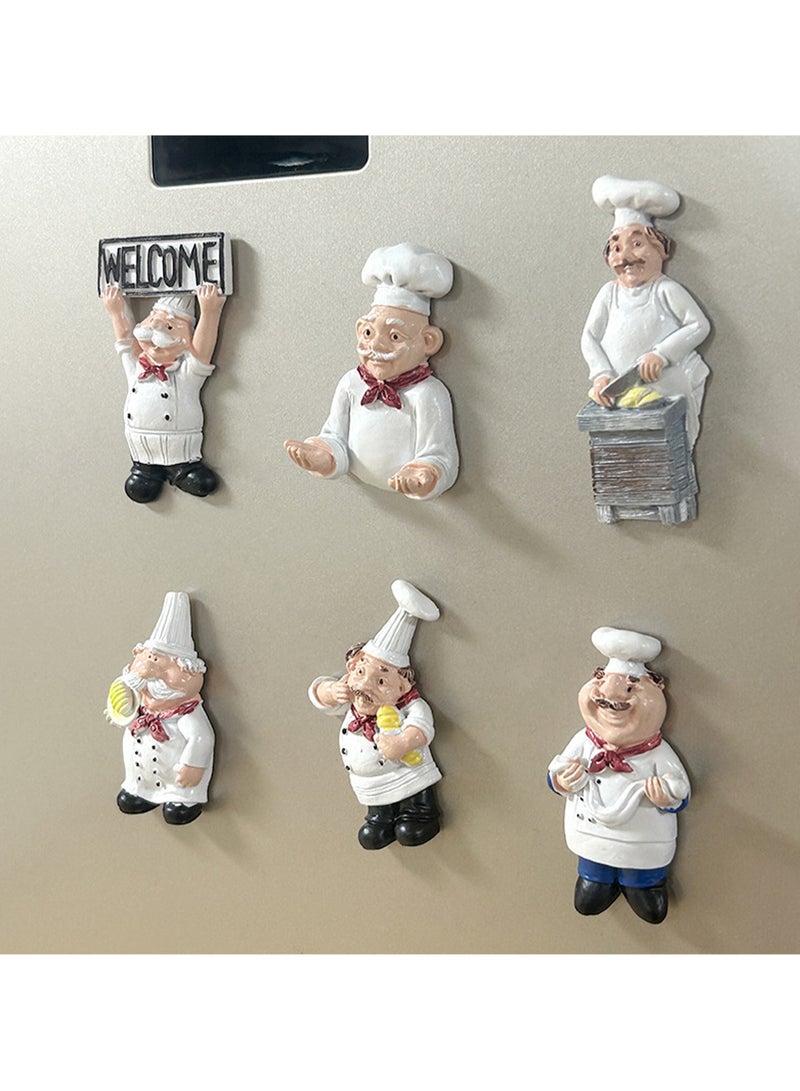 Bread Cutting Chef Refrigerator Magnet, 3d Cartoon Chef Three-Dimensional Creative Magnetic Sticker Home Decoration Accessories - Image 3