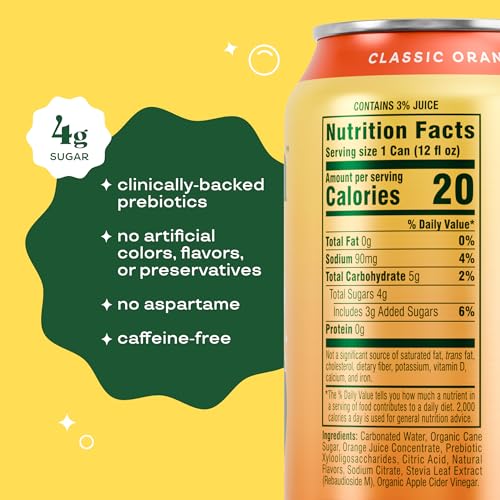 Bloom Nutrition Bloom Pop Prebiotic Soda 12 Pack Classic Orange Flavor 12oz Cans  Prebiotic Soda for Gut Health Low Calorie Soda No Caffeine Healthy Soft Drink Alternative - Image 5