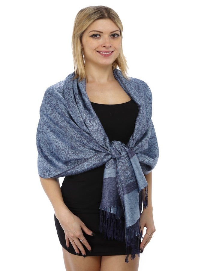 Gilbins Luxurious Paisley Design 28 x 70 Silk Blend Pashmina Shawl Wrap - Image 2