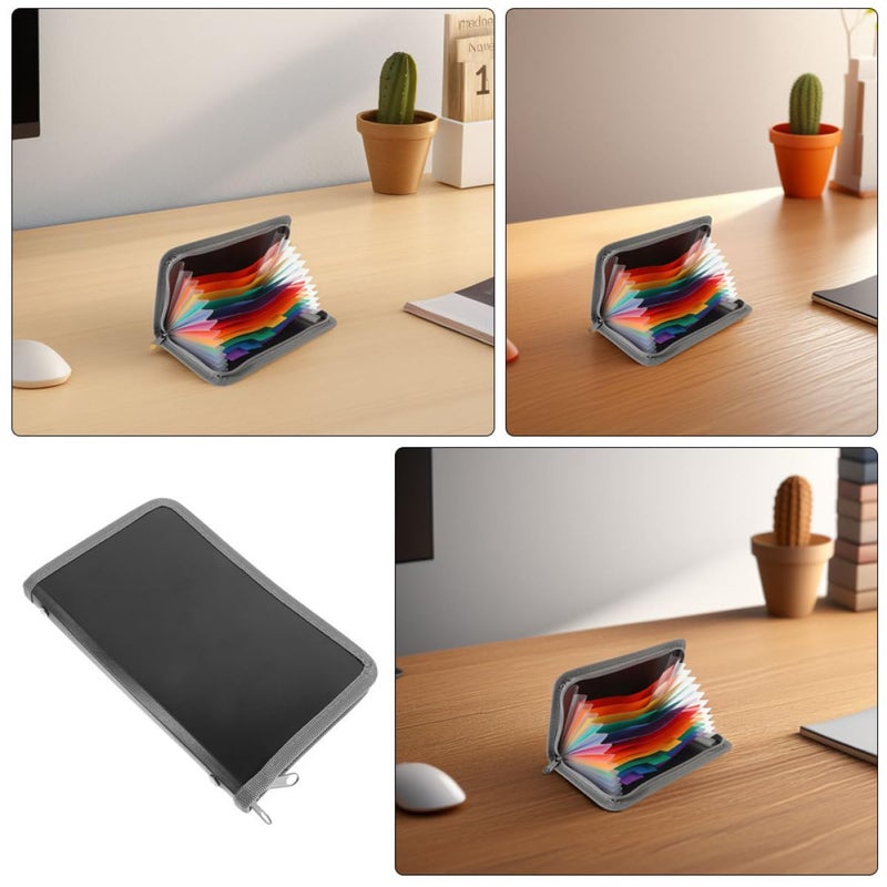 A6 Mini Accordion File Folder with Zipper 2PCS Expanding Organizer for Receipts Cards Documents - Image 5