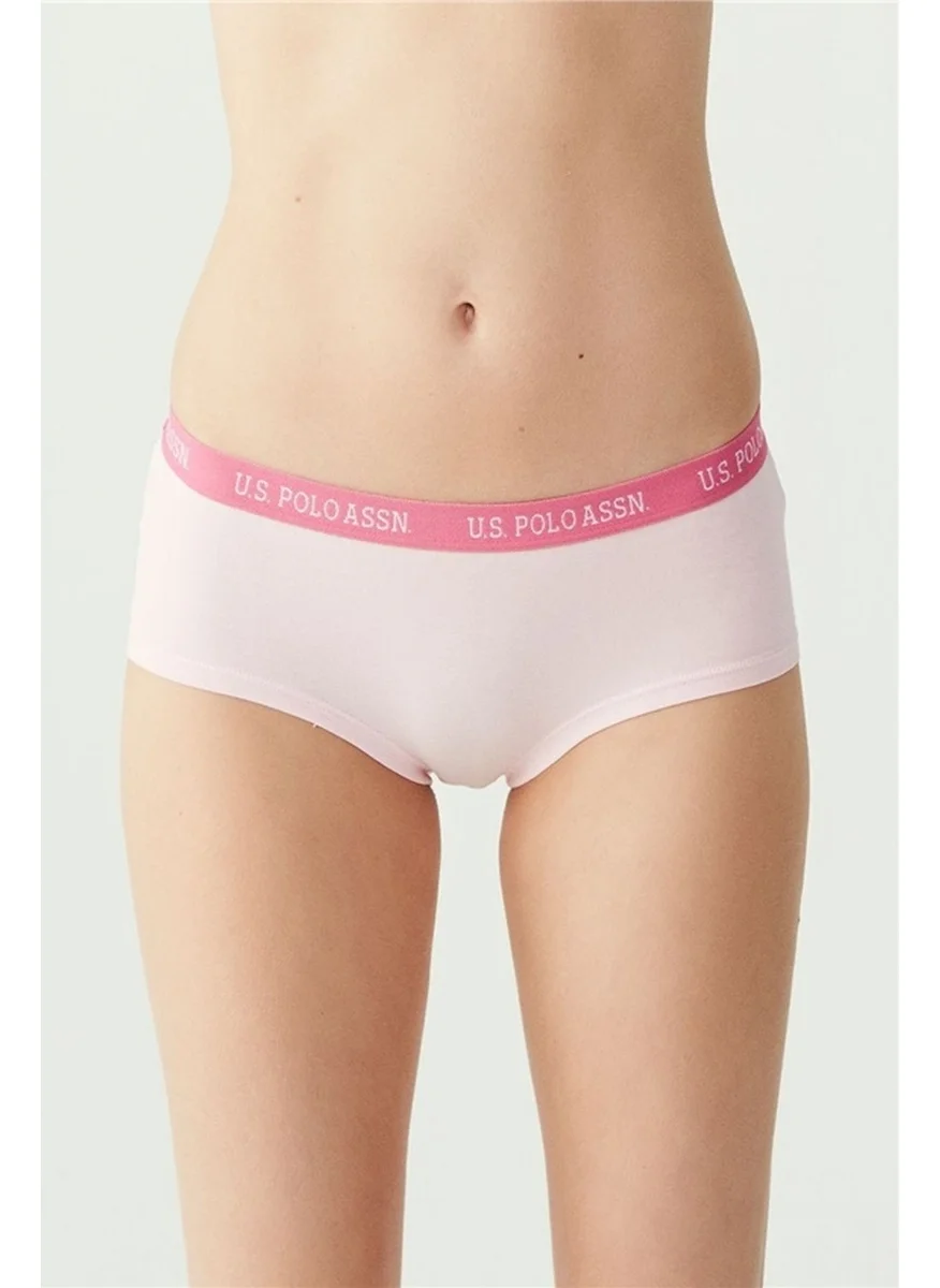 U.S. Polo Assn. BASE. Polo Assn. 66115 Women's 3-Piece Shorts Panties - Pink&gray&mint