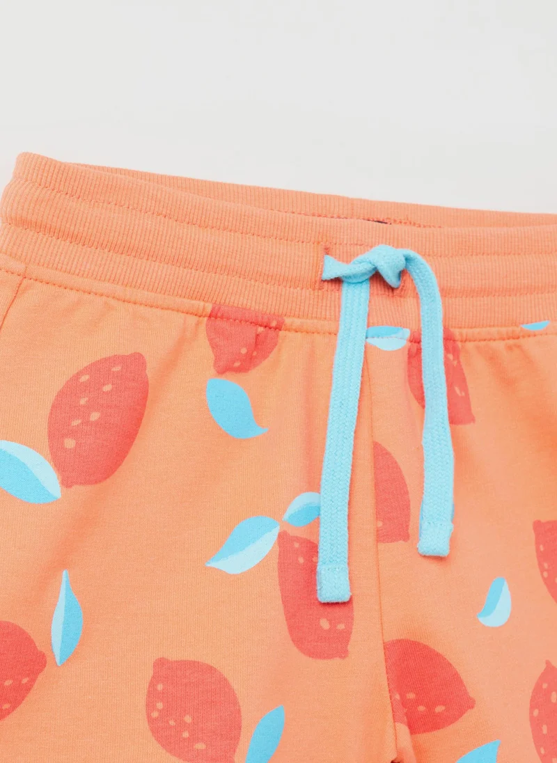 Ovs Shorts With Drawstring And Print