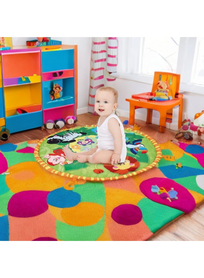 MiniMe Baby Play Mat Kick Gym 0-12 Months | Pink, Blue, Yellow Infant Activity Mat | Sensory Tummy Time Interactive | Cushioned Soft Fabric Durable Newborn - Image 3