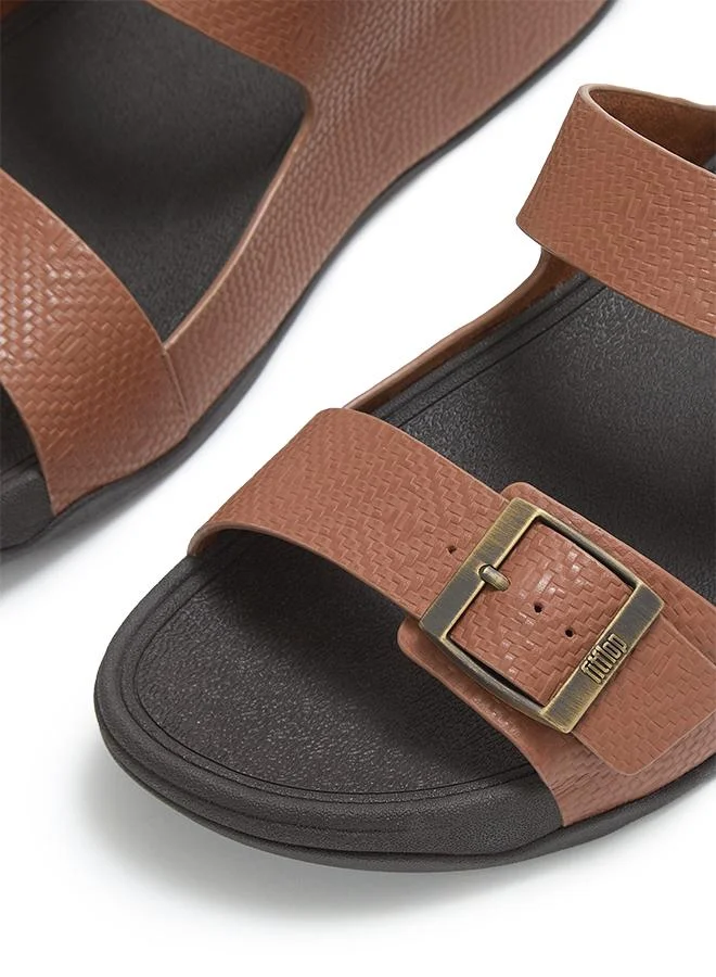 Fitflop GOGH MOC MENS BUCKLE EMBOSSED-LEATHER SLIDES