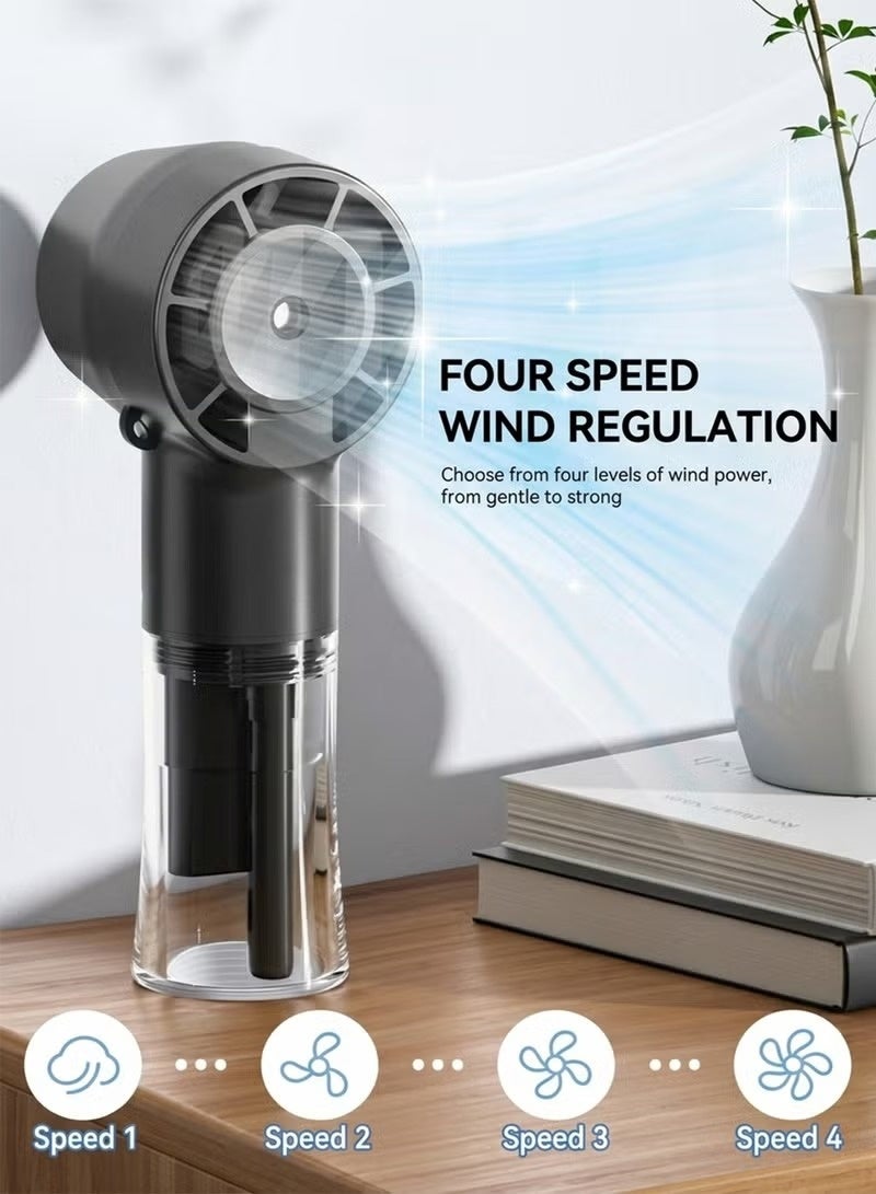 HOMIR Portable USB Rechargeable Handheld Fan – Quiet Mini Personal Fan Neck Hanging Handheld Desk Fan Portable 1200mAh Battery USB Rechargeable Misting Fan Home, Office, Travel, Commuting, and Makeup Use - Image 5