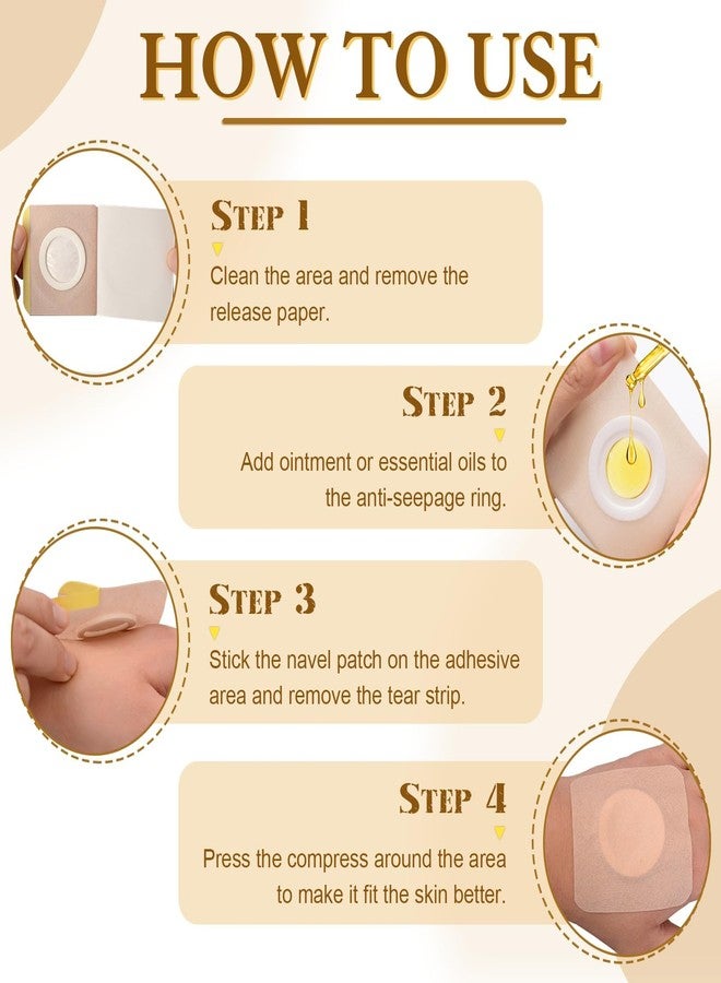 BCNJEPIN Castor Oil Patches for Belly Button, 50PCS Castor Oil Pack Wrap for Tummy, Skin-Tone PU Film Navel Patches 7 * 7cm with 3cm Inner Diameter, Disposable Belly Button Patches for Men and Women - Image 5