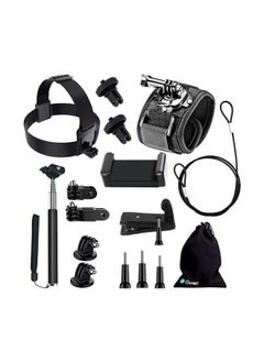 Ozone 17-Piece Action Camera Accessory Bundles Black 