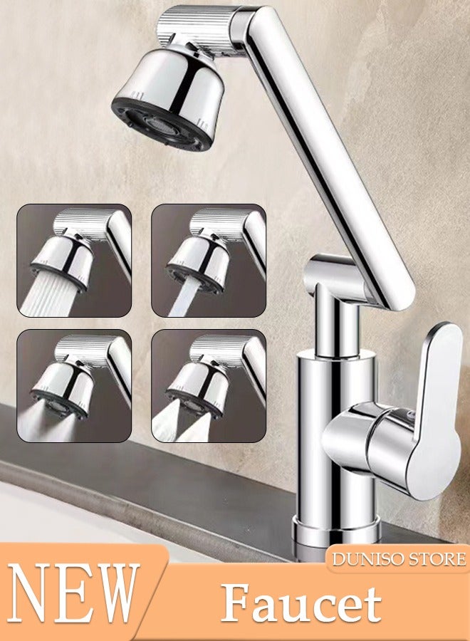 DUNISO Stainless Steel Kitchen Faucet with 360° Rotating Water Outlet 4 Effluent Ways Of Water, Vintage Single Handle Kitchen Sink Faucet High Arc Kitchen Faucet Classic Style Fashion-forward Built to Last - Image 1